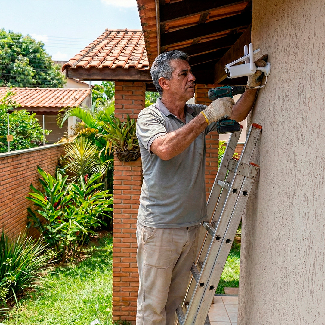 Câmera de Segurança Energia Solar WiFi Full HD IP66