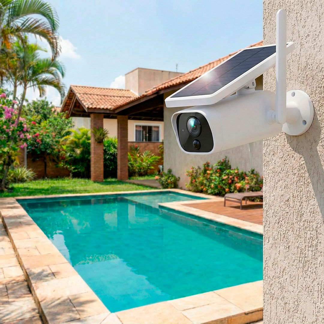 Câmera de Segurança Energia Solar WiFi Full HD IP66