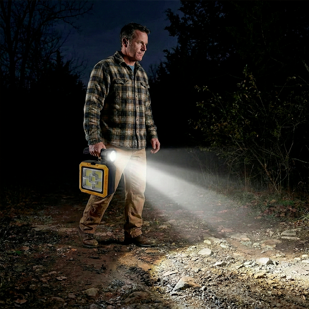 Kit Lanterna Solar Led + Caixa de Ferramenta com Power Bank Integrado