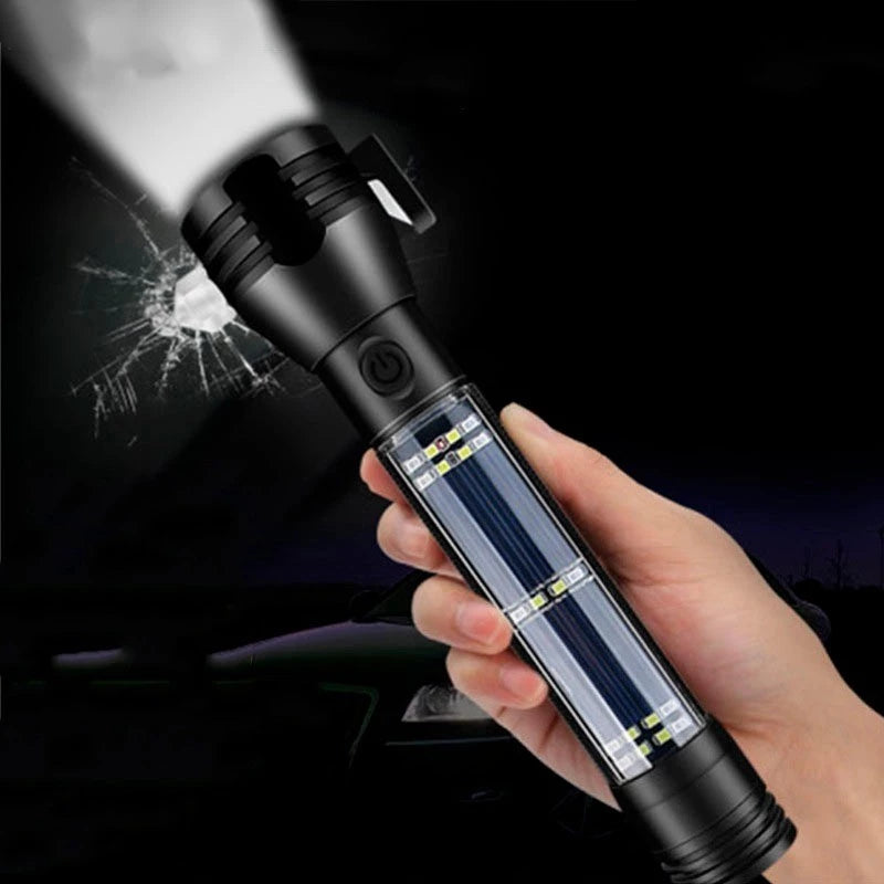 Lanterna Solar Power Flashlight com 11 FUNÇOES USB