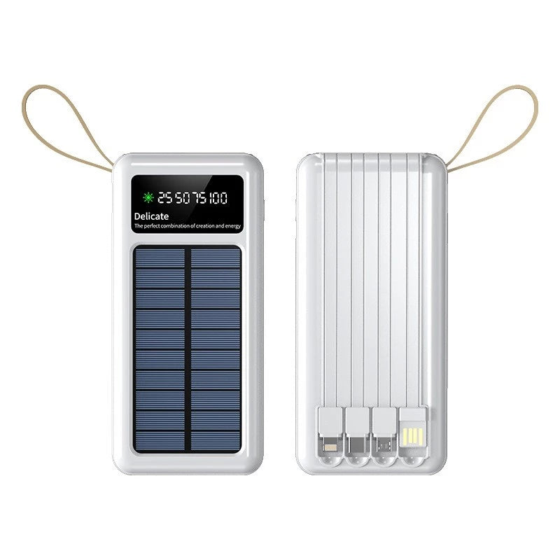 Power Bank Solar 5 em 1 10.000mAh com Lanterna em LED