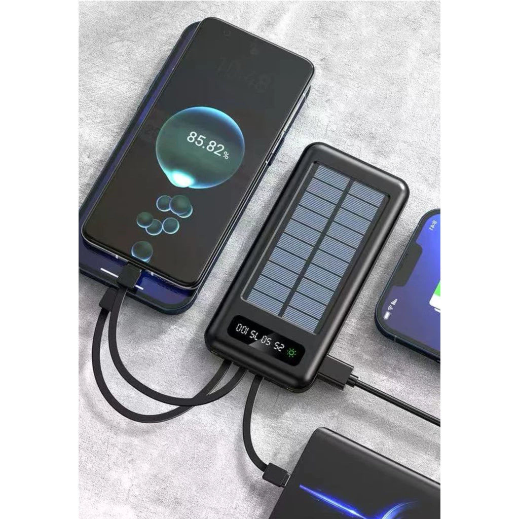 Power Bank Solar 5 em 1 10.000mAh com Lanterna em LED