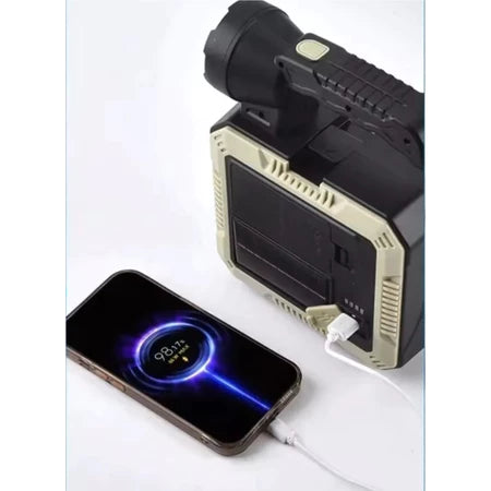 Kit Lanterna Solar Led + Caixa de Ferramenta com Power Bank Integrado