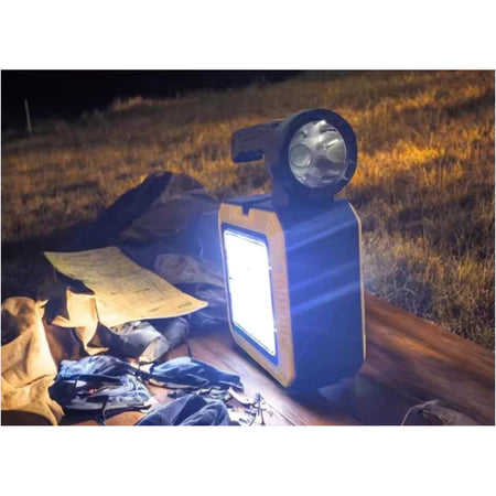 Kit Lanterna Solar Led + Caixa de Ferramenta com Power Bank Integrado